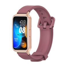 Per cinturino per orologio traspirante in silicone Mijobs Huawei Band 8 (rosso vino + oro rosa)