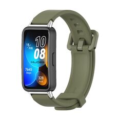 Per cinturino in silicone traspirante Mijobs Huawei Band 8 (verde militare)