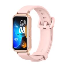 Per cinturino per orologio traspirante in silicone Mijobs Huawei Band 8 (rosa + oro rosa)