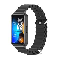 Per cinturino per orologio traspirante in silicone marino Mijobs Huawei Band 8 (nero)