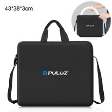 PULUZ Anello da 14 pollici con luci a LED Borsa a tracolla portatile con cerniera, dimensioni: 43 cm x 38 cm x 3 cm (nero)