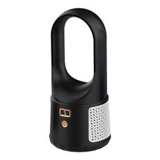 Ventilatore senza lama di ricarica USB desktop Ventola con display digitale a LED verticale portatile, colore: nero