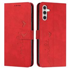Per Samsung Galaxy S23 FE 5G Custodia in pelle con motivo a cuore Skin Feel (rosso)