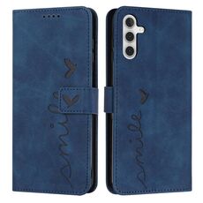 Custodia in pelle per Samsung Galaxy S23 FE 5G Skin Feel con motivo a cuore (blu)