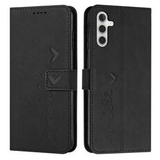 Custodia in pelle per Samsung Galaxy S23 FE 5G Skin Feel con motivo a cuore (nero)