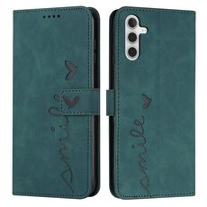 Custodia in pelle per Samsung Galaxy S23 FE 5G Skin Feel con motivo a cuore (verde)