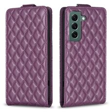Per Samsung Galaxy S22+ 5G Diamond Lattice Custodia in pelle con vibrazione verticale (viola scuro)