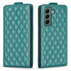 Per Samsung Galaxy S22 + 5G Diamond Lattice Custodia in pelle con vibrazione verticale (verde)