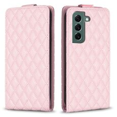 Per Samsung Galaxy S22 + 5G Diamond Lattice Custodia in pelle con vibrazione verticale (rosa)
