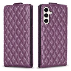 Per Samsung Galaxy S23 FE 5G Diamond Lattice Custodia in pelle con vibrazione verticale (viola scuro)