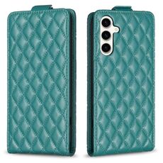 Per Samsung Galaxy S23 FE 5G Diamond Lattice Custodia in pelle con vibrazione verticale (verde)