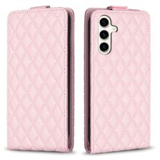 Per Samsung Galaxy S23 FE 5G Diamond Lattice Custodia in pelle con vibrazione verticale (rosa)