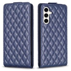 Per Samsung Galaxy S23 FE 5G Diamond Lattice Custodia in pelle con vibrazione verticale (blu)