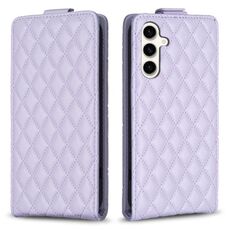 Per Samsung Galaxy S23 FE 5G Diamond Lattice Custodia in pelle con vibrazione verticale (viola)