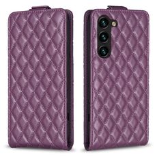 Per Samsung Galaxy S23+ 5G Diamond Lattice Custodia in pelle con vibrazione verticale (viola scuro)