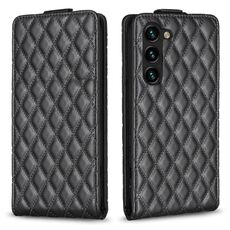 Per Samsung Galaxy S23 + 5G Diamond Lattice Custodia in pelle con vibrazione verticale (nero)