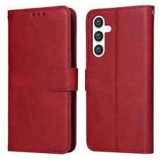 Per Samsung Galaxy S23 FE 5G Custodia per cellulare in pelle a conchiglia classica in vitello (rosso)