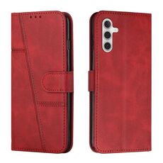 Per Samsung Galaxy S23 FE 5G Custodia per telefono in pelle con fibbia in vitello cucito (rosso)
