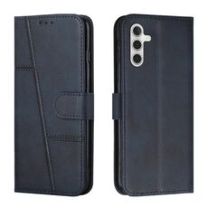 Per Samsung Galaxy S23 FE 5G Custodia in pelle con fibbia in vitello con cuciture (blu)