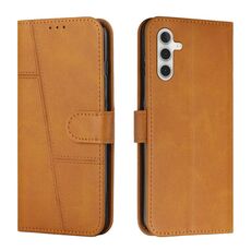 Per Samsung Galaxy S23 FE 5G Custodia per telefono in pelle con fibbia in vitello cucito (giallo)