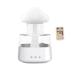 CH08 450ml Umidificatore a pioggia Fungo nuvola Lampada da notte colorata Macchina per aromaterapia, Stile: con telecomando (bianco)