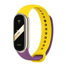 Per cinturino in silicone bicolore Mijobs Xiaomi Mi Band 8 (viola + giallo)