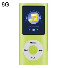 Lettore MP4 in metallo con schermo TFT da 1,8 pollici con scheda TF 8G + auricolare + cavo (verde)