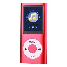 Lettore MP4 in metallo con schermo TFT da 1,8 pollici con auricolare + cavo (rosso)