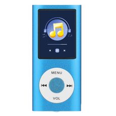 Lettore MP4 in metallo con schermo TFT da 1,8 pollici con auricolare + cavo (blu)