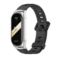 Per Xiaomi Mi Band 8 Mijobs CS Case Cinturino in silicone con foro piatto (argento nero)