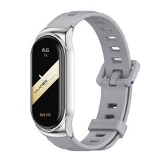 Per Xiaomi Mi Band 8 Mijobs CS Case Cinturino in silicone con foro piatto (grigio argento)