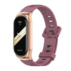 Per Xiaomi Mi Band 8 Mijobs CS Case Cinturino in silicone con foro piatto (vino rosso oro rosa)