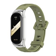 Per Xiaomi Mi Band 8 Mijobs CS Case Cinturino in silicone con foro piatto (verde militare argento)
