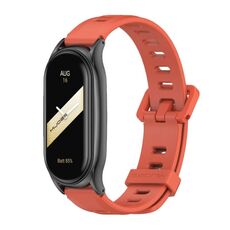 Per Xiaomi Mi Band 8 Mijobs Plus Custodia cinturino in silicone con foro piatto (arancione nero)
