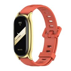 Per Xiaomi Mi Band 8 Mijobs Plus Custodia cinturino in silicone con foro piatto (oro arancione)