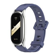 Per Xiaomi Mi Band 8 Mijobs Plus Custodia cinturino in silicone con foro piatto (argento blu)