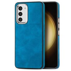 Per Samsung Galaxy S23+ 5G Custodia per telefono antiurto in TPU galvanico effetto pelle (blu)