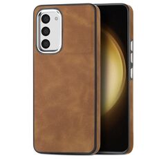Per Samsung Galaxy S23+ 5G Custodia per telefono antiurto in TPU galvanico effetto pelle (marrone)