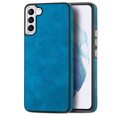 Per Samsung Galaxy S22 + 5G Custodia per telefono antiurto in TPU galvanico effetto pelle (blu)