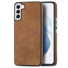 Per Samsung Galaxy S22 + 5G Custodia per telefono antiurto in TPU galvanico effetto pelle (marrone)