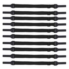 10 pezzi occhiali stile corto corda antiscivolo gambe sportive elastiche regolabili cinghia fissa anti-caduta (nero)