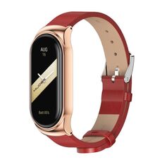 Per Xiaomi Mi Band 8 Mijobs CS Case Cinturino in pelle PU in microfibra (oro rosa rosso)
