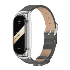 Per Xiaomi Mi Band 8 Mijobs CS Case Cinturino in pelle PU in microfibra (grigio argento)