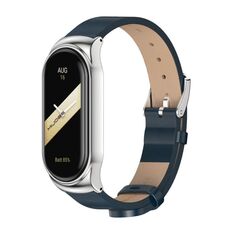 Per Xiaomi Mi Band 8 Mijobs CS Case Cinturino in pelle PU in microfibra (argento blu)
