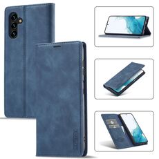 Per Samsung Galaxy S23 FE 5G LC.IMEEKE Custodia in pelle per telefono in microfibra con forte magnetismo (blu)