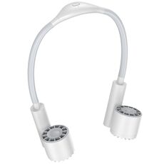 Ventilatore sportivo pigro con collo senza lama a turbina a doppia testa di lunga durata (bianco)