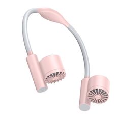 Ventilatore sportivo pigro con collo senza lama e turbina a doppia testa di lunga durata (rosa)
