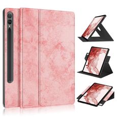 Per Samsung Galaxy Tab S9 + 360 Rotation Stand Custodia per tablet in pelle intelligente (rosa)