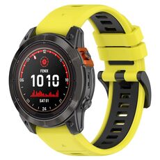 Per Garmin Epix Pro 47mm 22mm Cinturino sportivo in silicone bicolore (giallo + nero)