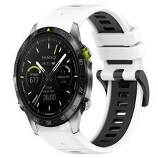Per Garmin MARQ Athlete Gen 2 22mm Cinturino sportivo in silicone bicolore (bianco + nero)